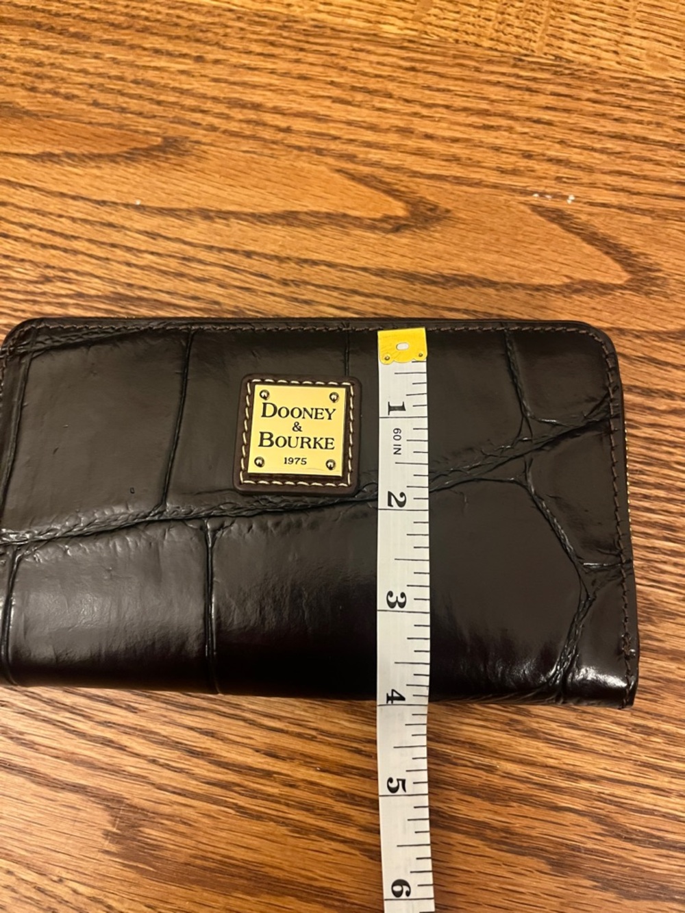 Dooney & Bourke Black Croc-Embossed Zip Wallet Brown - Picture 13 of 13